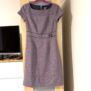 Ann Taylor Plum Tweed Dress, Lined, Size 4, EUC
